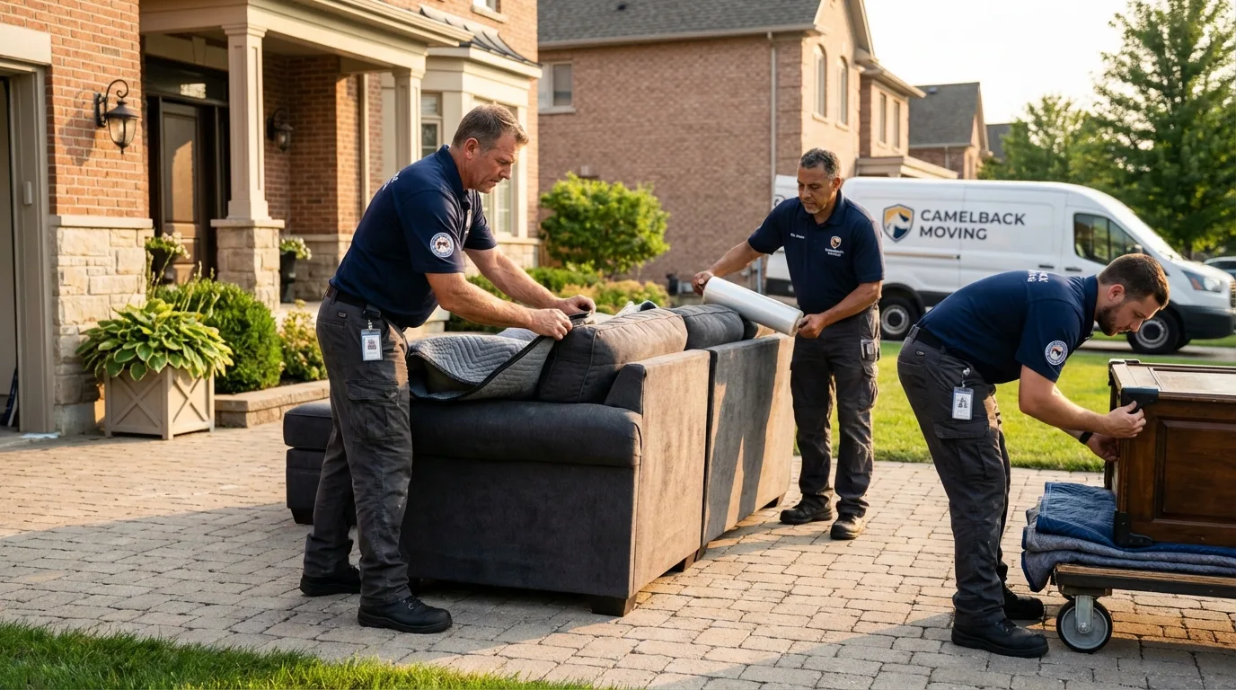 Large estate moving crew wrapping furniture in Dunnellon, FL
