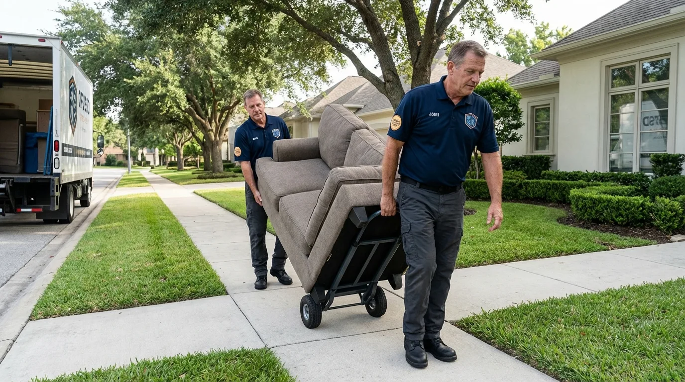 Local residential moving crew loading furniture in Dunnellon, FL